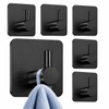 Mulbijeo Ganci Adesivi, 6 Pezzi, Accessori Bagno, Acciaio Inox Nero,