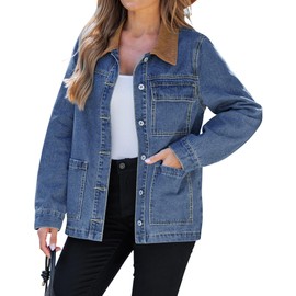 luvamia Lightweight Jackets for Women Casual Cargo Jacket Spring Shacket Trendy Country Concert Outfits Medium Blue Size Medium Size 8 10