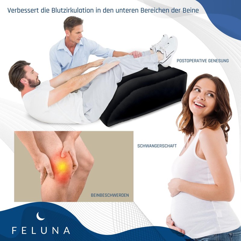 Ergonomic Wedge Pillow for Sleeping, Inflatable Orthopedic Leg Raiser to
