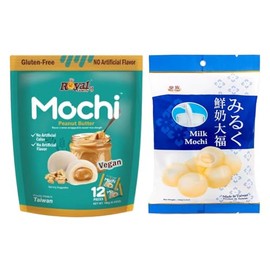 Royal Family Mochi - Korean Cuisine - Glutenous Rice Treats - 2 packs - Halal (MILK/Peanut Butter)