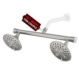 Double Shower Head for Couples, Brushed Nickel