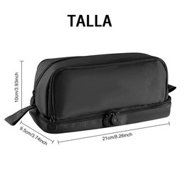 AZULDIMEN Estuche para lápices de gran capacidad con 4 compartimentos, estuche para lápices con múltiples ranuras, organizador de papelería para el trabajo de oficina escolar (Negro)