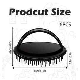 6 Pcs Scalp Brush, Hair Scalp Massager Brush, Dandruff Scalp Exfoliator Brush Curly or Straight Hair - Use in The Shower or Bath - Head and Beard Scrubber - for Women and Men