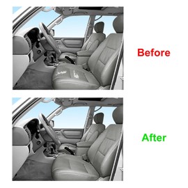 Priprilod Gray Leather Driver Side Bottom Replacement Seat Cover Compatible with Toyota Land Cruiser 1998 1999 2000 2001 2002 2003 2004 2005 2006 2007