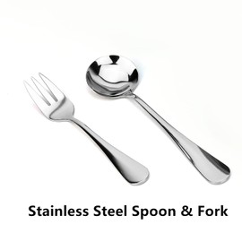 Lunbengo 1400ml Stainless Steel Lunch Containers with Lid, Metal Bento Box for Adults - Spoon and Fork - Adjustable 1 or 2 Compartments, Food Containers for Office Travel, 8.5'' x 6.5''