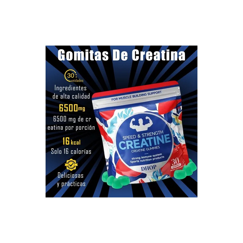 Creatina Monohidratada Alta Dosis Rendimiento Baja Calorias Sabor Berry Verde