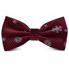 GUSLESON 4PCS Mens Christmas Bow tie Double Fold Silk Red