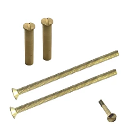 Universal Hardware M3 Brass Door Handle Screws with Bolt Connecting Sleeve Male to Female for Door Handle, Knobs Escutcheons and Others Pack of 2