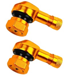 HOTQ Air Valve, Clamp-in Valve, For Rims, Motorcycle, Tire Valve, Stem, Tubeless, Tire, 0.5 inch (11.5 mm), Orange, Set of 2
