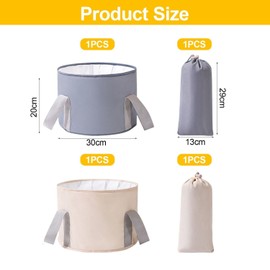 UOPJDD 2-piece foot wash bowl and 2-piece storage bag, foldable foot wash shovel, portable foot wash bucket, suitable for family, travel and camping.