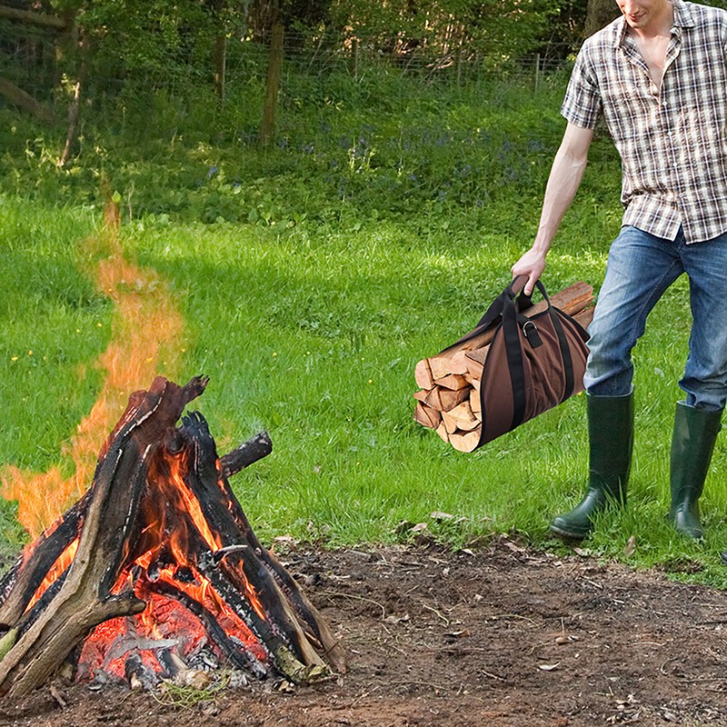 Firewood Carrier 80kg Load Bearing Waterproof Canvas Log Bag Wood