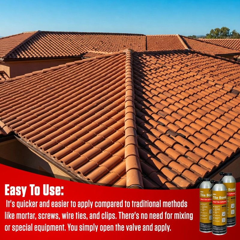 Tile Bond Roof Tile Adhesive 28oz with Reusable Straw and