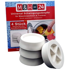 M&H-24 Vibration Damper Vibration Damper Washing Machine and Dryer Underlay - Universal Anti Vibration Compatible with Bosch, Privileg, AEG, Siemens Rubber Damper Pads White