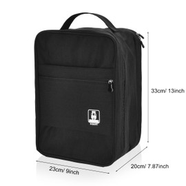 MOKETT Travel Shoes Bag Waterproof Storage Shoes Pouch Holds 3 Pairs of Shoes for Travel and Daily Use (Black,XL)