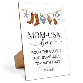 Momosa bar Baby Shower Sign, Western Cowboy Baby Shower Decorations, Gender Reveal Decorations, Birthday Brunch Decorations, Gender Reveal Party Supplies, Mom osa Bar Sign for Baby Shower-19
