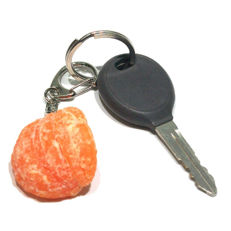 Coconut Accessories 003TK Peeling Mandarin Food Sample Keychain Cute, Funny,