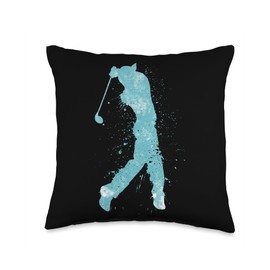 Golf Gadgets for Men Golfing Essentials Golf Bag Club Accessories Splash Player Golf Gloves Throw Pillow, 16x16, Multicolor