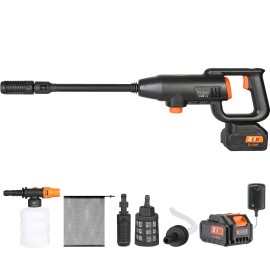 Portable Cordless 580 PSI 1.1 GPM High Pressure Washer 4.0Ah Battery Car Cleaner Handheld Power Cleaner Gun 4.0Ah BatteryMotor Ttype: Brush Motor, Rated Pressure: 290 PSI