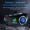 Motorcycle Helmet Bluetooth Headset, Wireless Camera Recorder with 1080P, 120°Wide