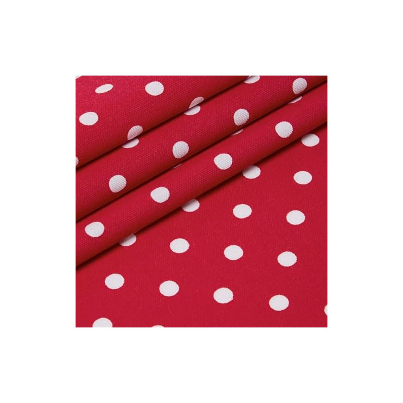 Homescapes Fabric Sold by the Metre Polka Dots Red 100%