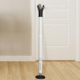 Door Security Bar, 1.25Inch Diameter Heavy Duty Security Bar with Large Rubber Base, Door Stopper for Apartment Hotel Home Travel Screen Door(1 Pack,White)