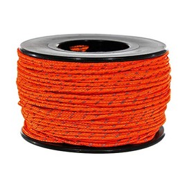 1.18mm Glow in The Dark or Reflective Braided Micro Cord 125 Feet in Spool (Approx.) (Reflective Neon Orange)