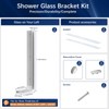 LukLoy Fixed Glass Bracket, Wall to Glass Shower Support Bar,