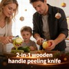 Multifunctional Vegetable Peeler For Kitchen With Ergonomic Wood Handle, 2