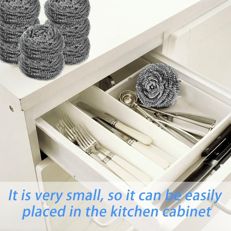 6PCS Stainless Steel Scourer, Thick & Strong Wire Scourer, Wire