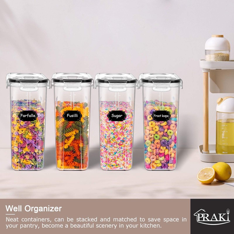 PRAKI 5PCS Cereal Containers Storage Set, BPA Free Airtight Food