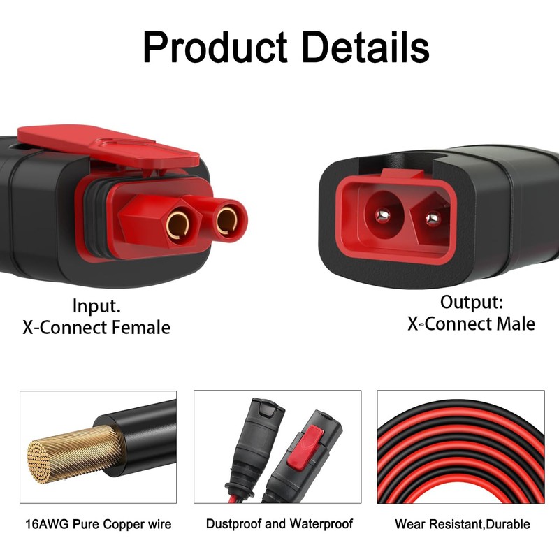 WHHZGYW 10FT GC004 Extension Cable for NOCO Genius Smart Battery