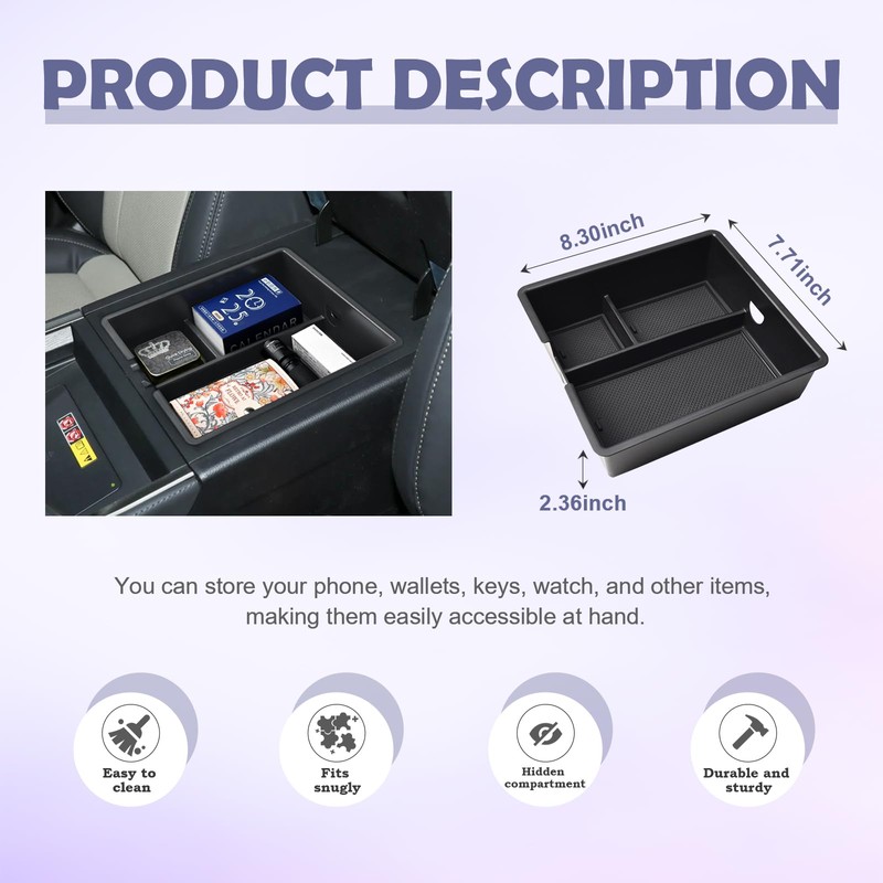 RUNROAD Center Console Organizer Tray Compatible with 2024 2025 2026