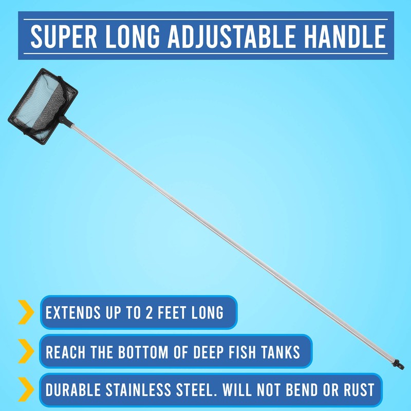Fine Mesh Fish Tank Net with Long Handle – Aquarium