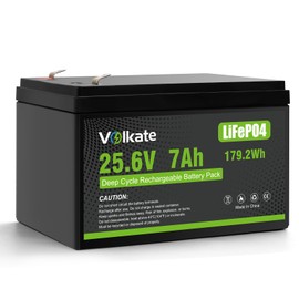24V 25.6V 7Ah LiFePO4 Lithium Battery, 24 Volt 179.2Wh 2000+ Deep Cycle Rechargeable Lithium Iron Phosphate Battery for Ride On Toys, Power Wheels, Trolling Motor (F2 Terminals)