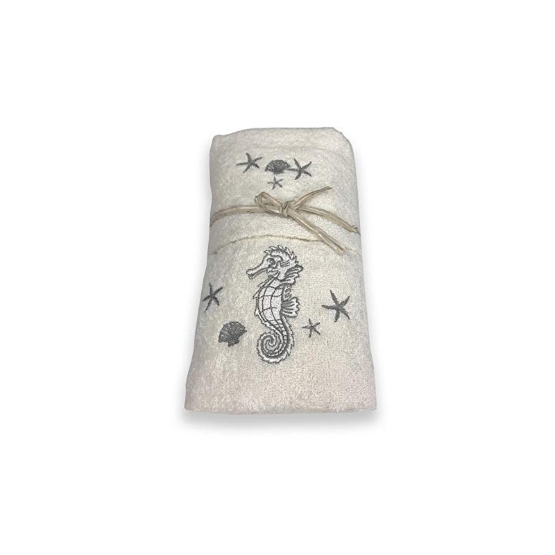 Set Ocean Sea Seahorse Hand Towel Beige