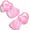 2PCS Heart-Shaped Dappen Dish for Nails, Pink Glass Crystal Monomer