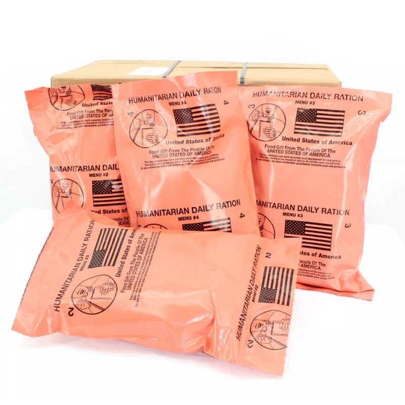 Sopakco/Wornick MRE Meal Cases - HUMANITARIAN DAILY RATION - RANDOM