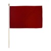 Burgundy Solid Color 12x18in Stick Flag - 1 dozen pack