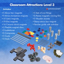 Dowling Magnets Classroom Attractions Comprehensive Magnet Lab: Level 3, Grades 4-6, Ages 9-12 (13 inches Long x 9.50 inches Wide x 2.25 inches high)