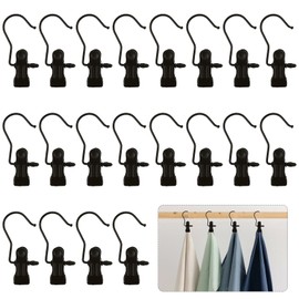 Pack of 20 Clothes Hangers Clip 360° Rotatable Portable Clothes Pegs Stainless Steel Stainless Steel Laundry Hooks Rotating Clothes Pegs Non-Slip Hanger Clip Hooks for Hangers