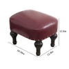 Kelendle Small Foot Stool for Living Room Brown Leather Stool