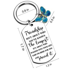 Friend Gifts for Women - Silver Keepsake Keychains - Thoughtful Friendship Gift for Bestie, Sister, or Girlfriend