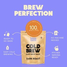 Birch Glen Roasters Cold Brew Coffee Bags - 12 Pack of Coarse Ground Coffee Filter Pitcher Packs for Easy Brewing - 100% Arabica - Yields 6 Pitchers - Irish Cream Flavor