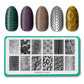 Maniology Slither in Style Nail Stamping Plate, Chic Snake Skin Stamp Plates, Embrace The Wild Serpentine Manicure Designs, Transform Your Nails Today with Reptile Patterns