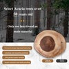 WONFUlity Round Wooden Trays for Coffee Table，Leak-Proof Ottoman Tray Acacia