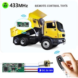 QIACHIP Wireless DC Motor Remote Control Switch DC 3 V 3.7 V 9 V 12 V Relay Receiver Controller with 2 Transmitters Remote Control Motor Move Forward and Backwards