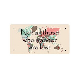 McMug - Not All Those Who Wander are Lost - Metal Sign, Decorative Sign, 200mm x 100mm