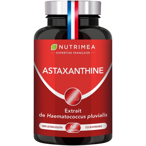 Astaxanthin Haematococcus Pluvialis Extract 40 mg - 100% Natural - Vegan - Antioxidant - Premium Formula - 60 Capsules - Nutrimea - Made in France