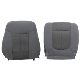 Priprilod Gray Cloth Driver Side Bottom Cloth Seat Cover & Top Lean Back Compatible with Ford F250 F350 F450 F550 XLT 2011 2012 2013 2014 2015 2016