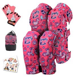 Innovative Soft Kids Knee and Elbow Pads with Bike Gloves I Toddler Protective Gear Set w/Mesh Bag I Bike, Roller-Skating, Skateboard Knee Pads for Kids Child Boys Girls